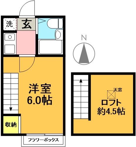 スクウェアーファイブ 205号室 間取り