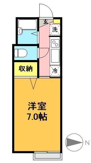 コスモ 102号室 間取り