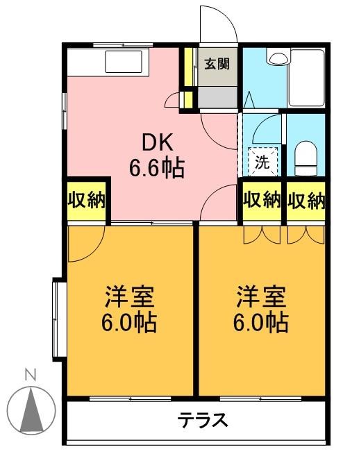 ドリーム東松原弐番館 101号室 間取り