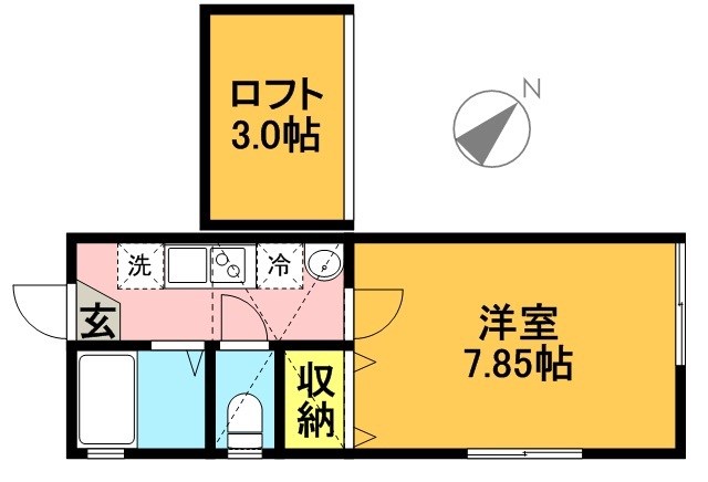 スプリングコート 2C号室 間取り