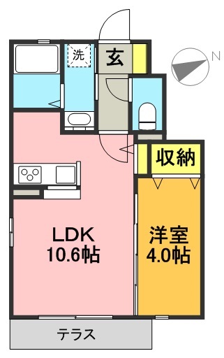 ユニゾンプレイス永福  102号室 間取り