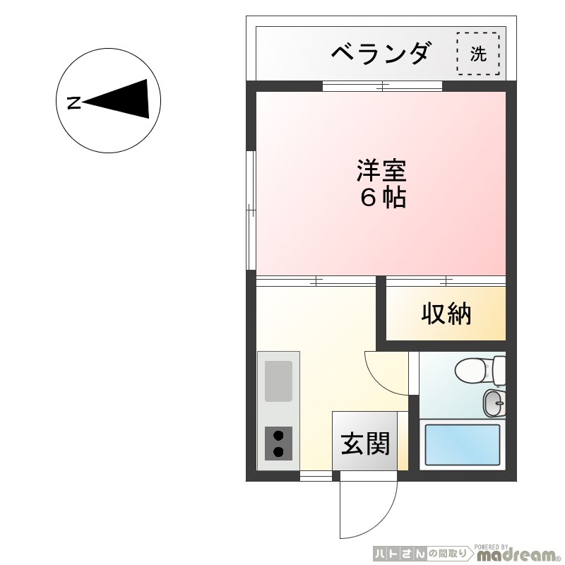 キャスル代田B棟 201号室 間取り