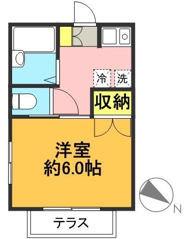 エクセル北沢 102号室 間取り