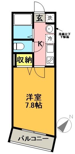 アベニール東松原 102号室 間取り