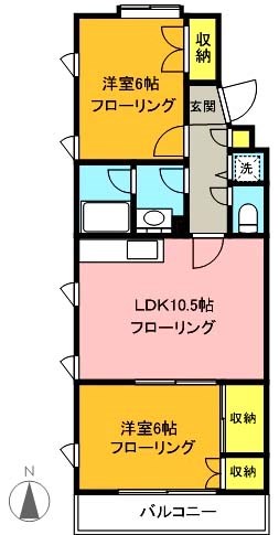 サンライズマンションⅡ 201号室 間取り