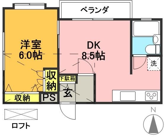 アーバンハイツ松原 204号室 間取り