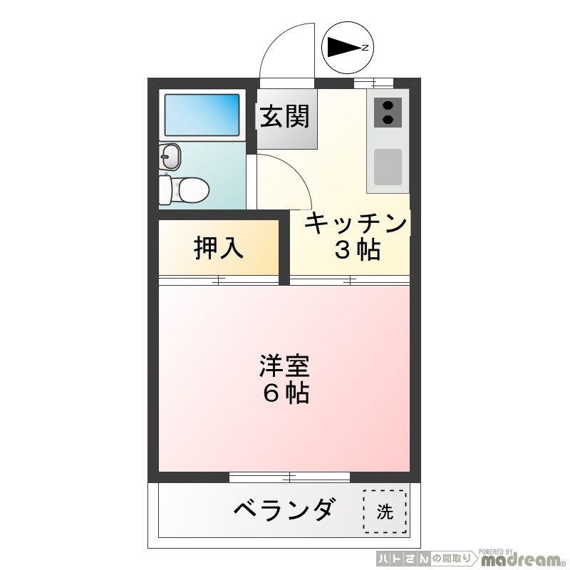 キャスル代田A棟 107号室 間取り