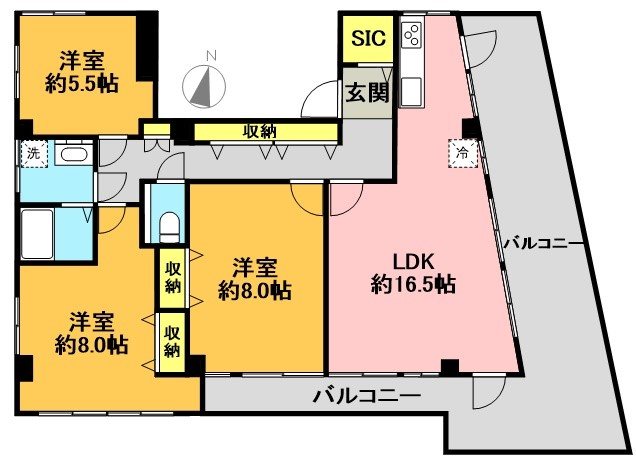 スカリーノ東松原 301号室 間取り