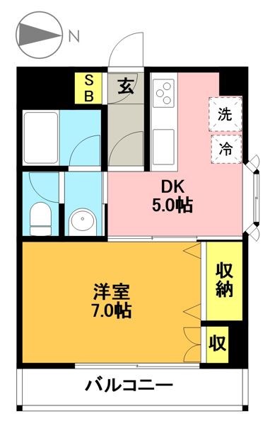 カルチェ欅 101号室 間取り