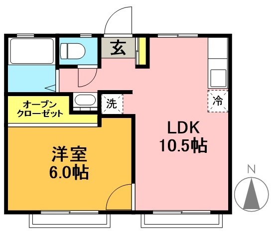 カーザビアンカＢ棟 間取り図