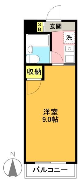 エクセル東松原 302号室 間取り