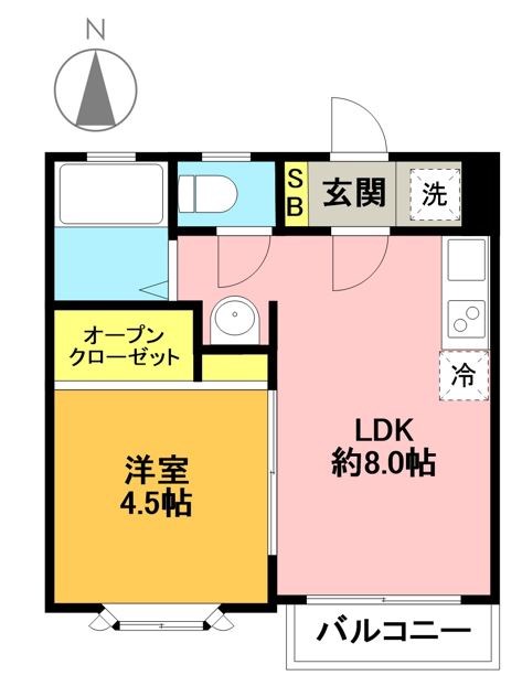 プレジオ代田 206号室 間取り