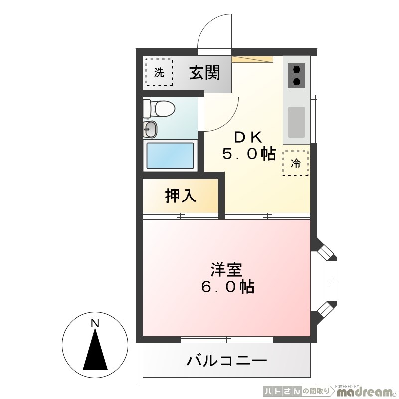 メゾンミストラル 201号室 間取り