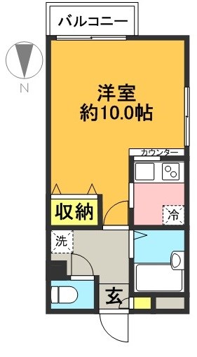 ゼフィール梅丘 205号室 間取り