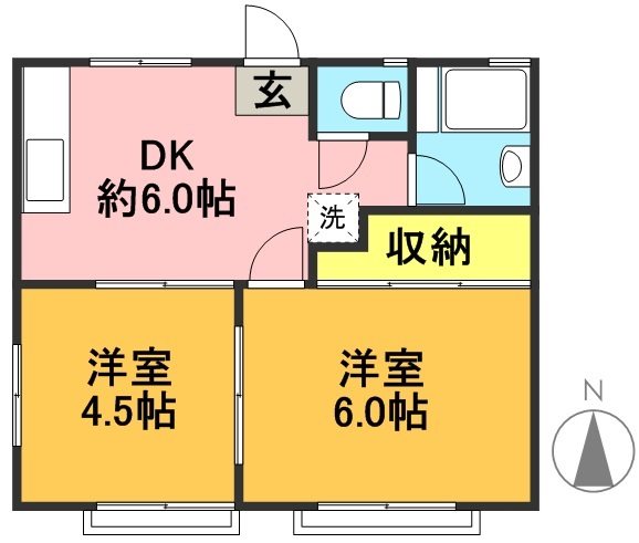 カーザビアンカＢ棟 103号室 間取り