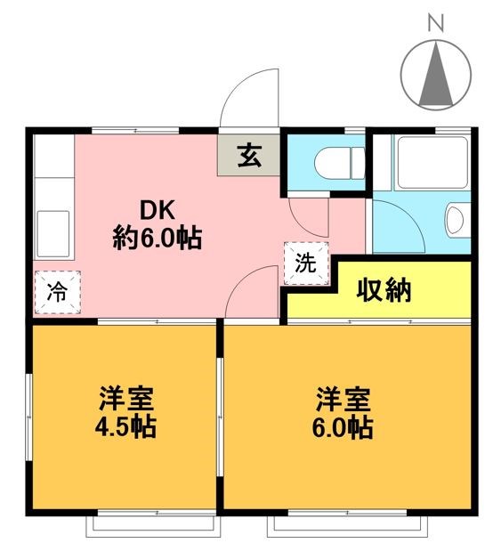 カーザビアンカＢ棟 103号室 間取り