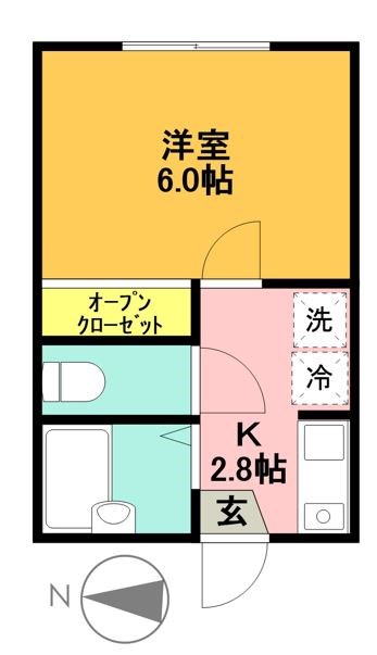 ブラウンハイム梅丘 102号室 間取り