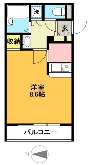 ロクサーヌ北沢 208号室 間取り