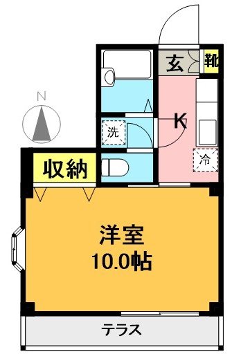 松の木ハイツ  101号室 間取り