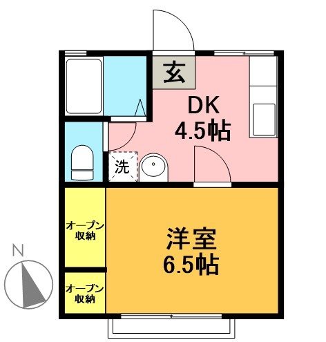 カーザビアンカＡ棟(短期専用) 103号室 間取り