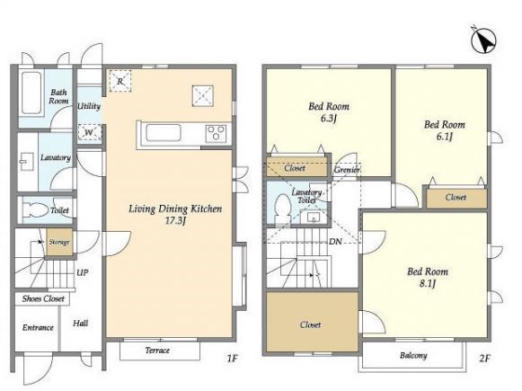 TKフラッツ梅ヶ丘A棟 A2号室 間取り