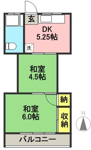 第２グランドハイツ 206号室 間取り