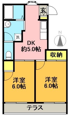 オークヒル 103号室 間取り