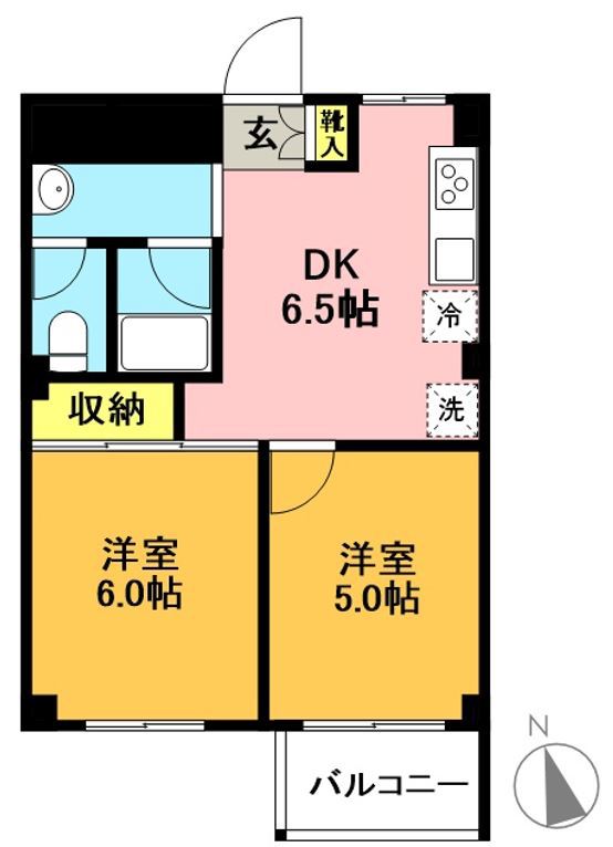 羽根木パークハイツ 102号室 間取り