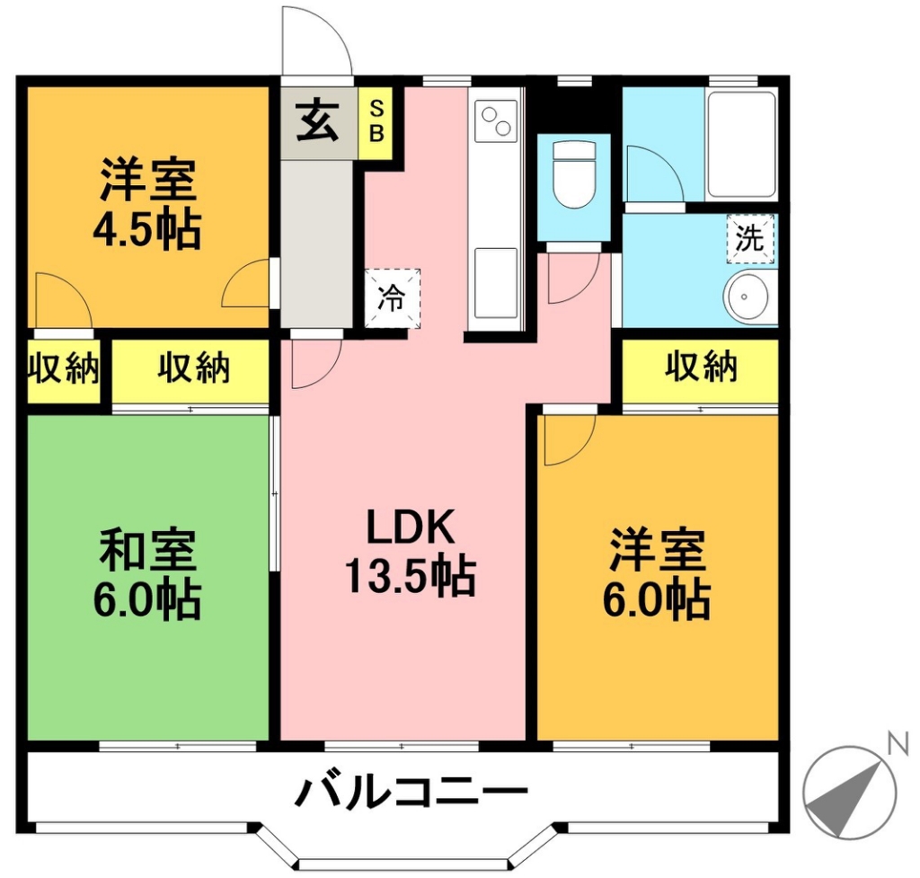 ベルミー浜田山 305号室 間取り