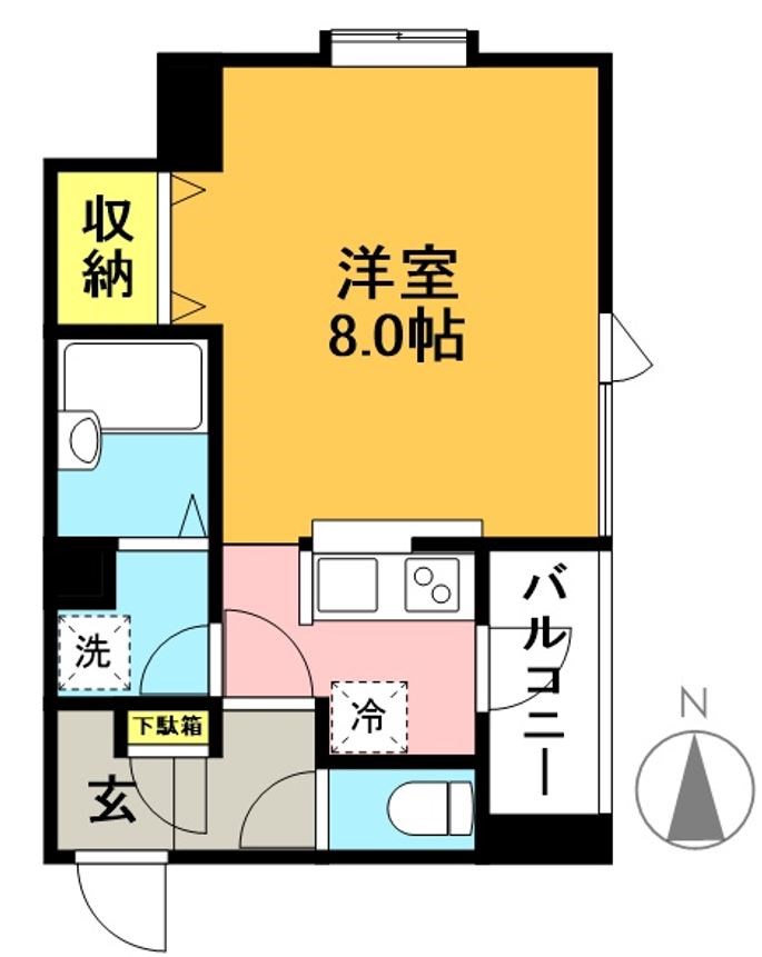 ゼフィール梅丘  106号室 間取り
