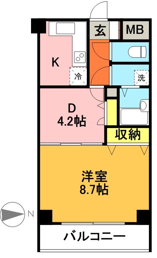 メインステージ高井戸 104号室 間取り