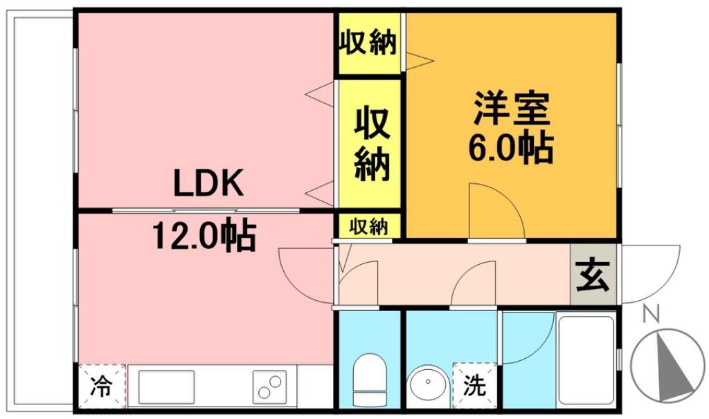 フォンターナ 202号室 間取り