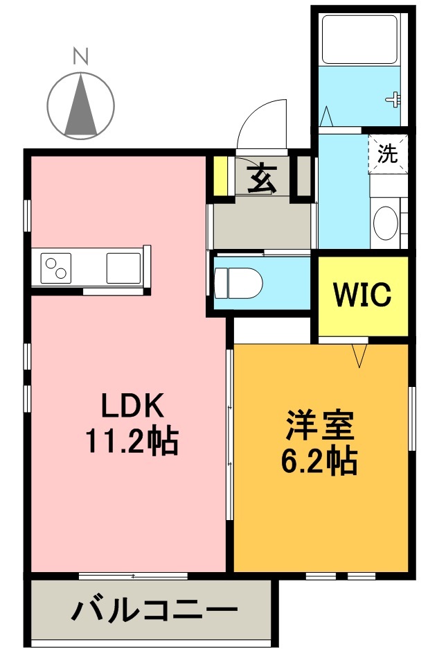 エスポワール下北沢  201号室 間取り