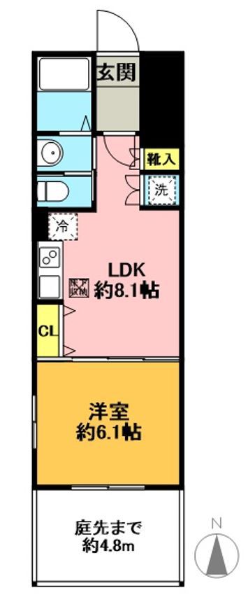 Ｃａｌｍ世田谷宮坂 102号室 間取り