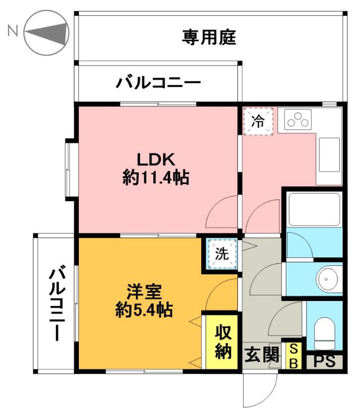 エレガンス梅ヶ丘 101号室 間取り