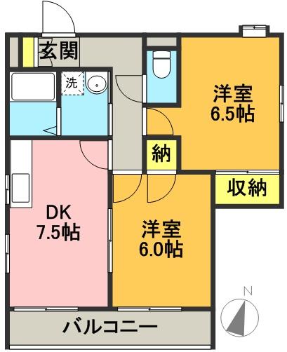 メゾンカテルネル 201号室 間取り