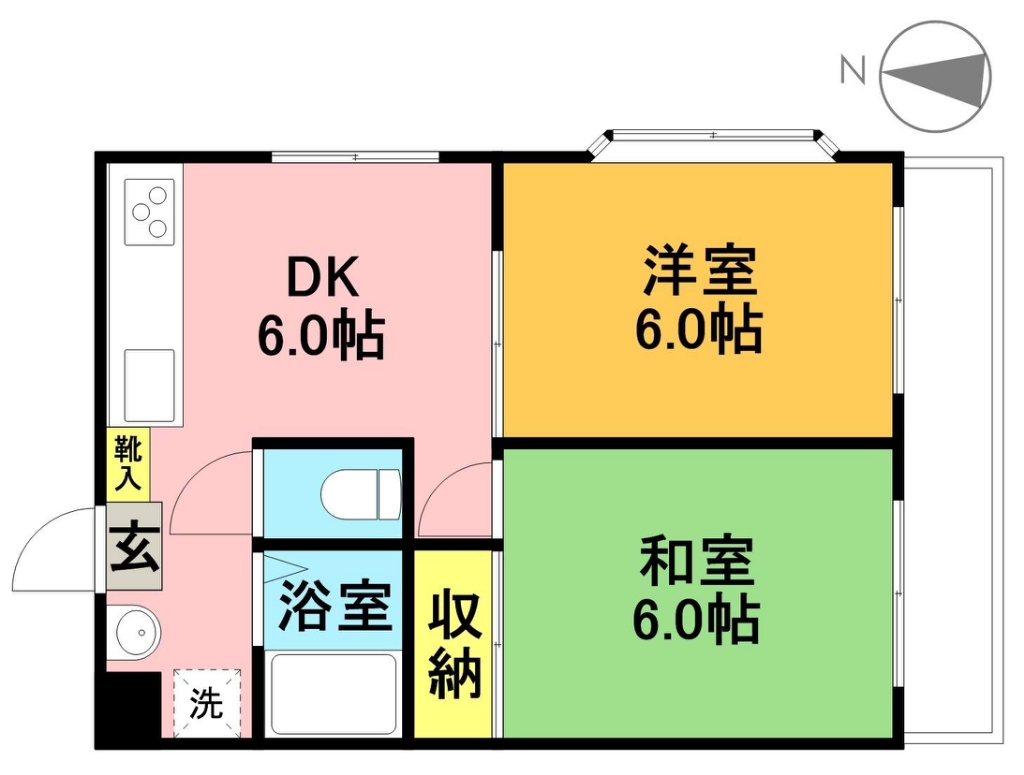 梅原マンション 201号室 間取り