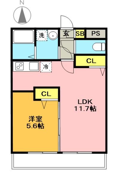 Ｃａｓａ・Ｄｏｍａｎｉ 103号室 間取り