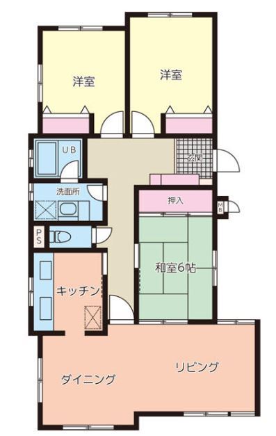 エコルサイド 102号室 間取り