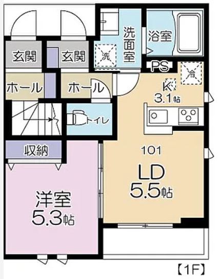 （仮称）松原１丁目ＰＪ（５８－１４） 101号室 間取り