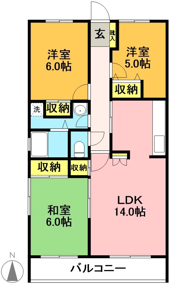 コーポラス坂口 306号室 間取り