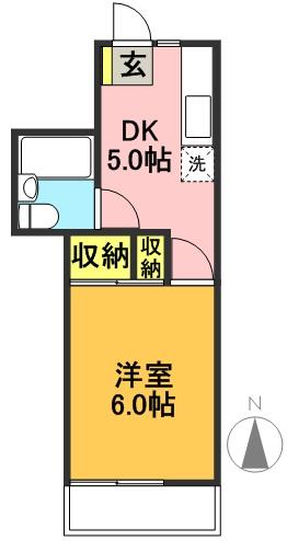 コスモハイツ 103号室 間取り