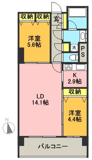 グランピラー高井戸 1102号室 間取り