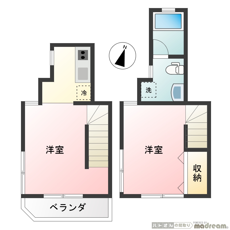 グランエッグス梅ヶ丘Ｗ 02号室 間取り