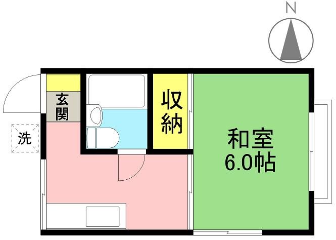 ハイツ大庭  205号室 間取り