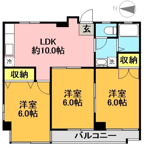 BABAビル  401号室 間取り
