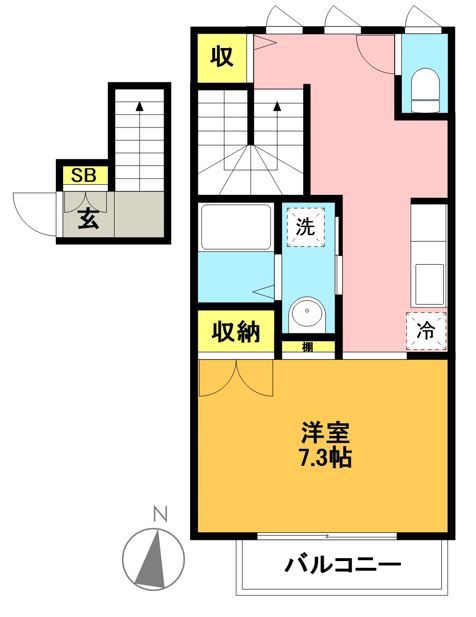 ヴェルデ東松原 203号室 間取り