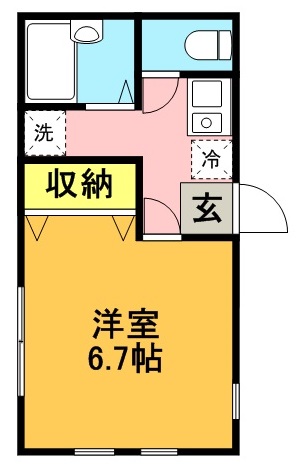 ブルーム１ B号室 間取り