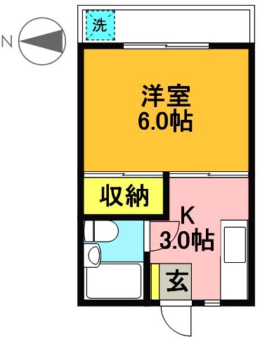 キャスル代田 B107号室 間取り