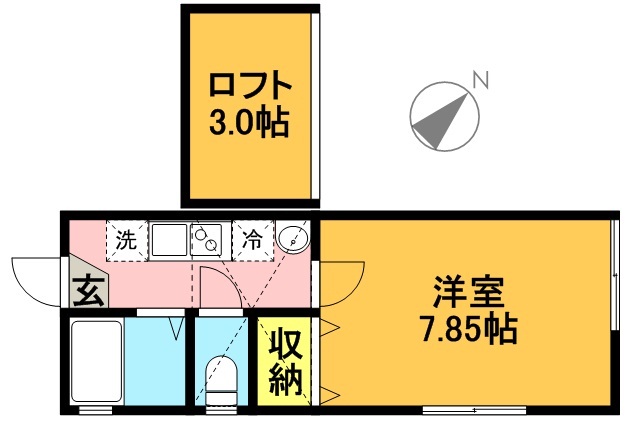 スプリングコート 2C号室 間取り